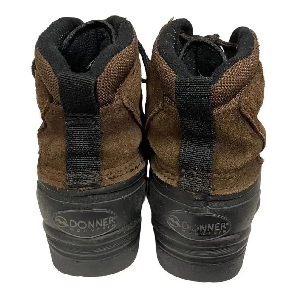 DONNER MOUNTAIN Boy's Thermolite Black Brown Suede Leather Boots 2
